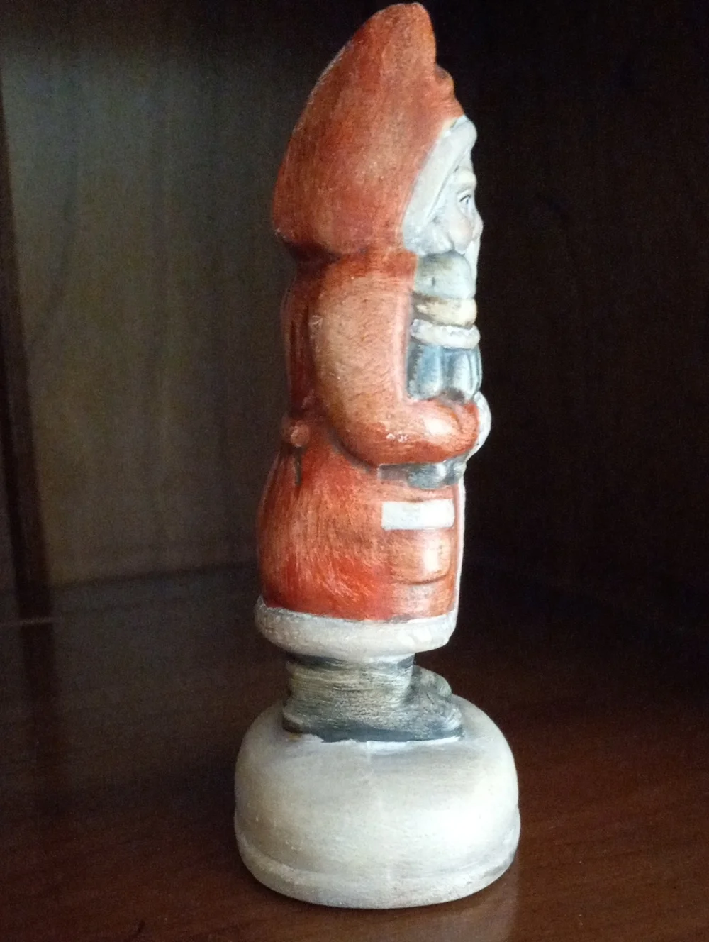 Vintage Hand Painted Porcelain Austria Santa Figurine Holding Doll